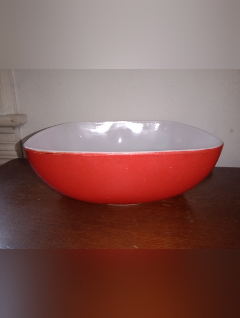 Vintage Pyrex Red Square Glass Bowl 525B-025 Replacement 2.5 Qt Dish